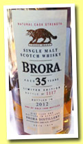 Brora 35 yo (48.7%, OB, 1566 bottles, 2012)